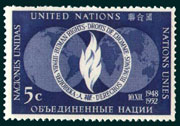 UN Scott #14 - 5c Value: 4th Anniversary of the Adoption of the Universal Declaration of Human Rights