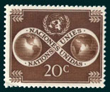 UN Scott #8 - 20c value: World Unity